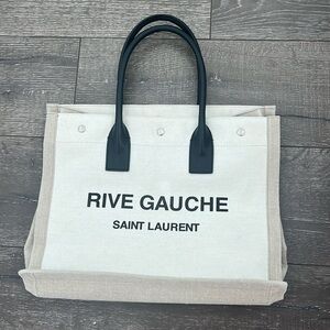 Saint Laurent Small River Gauche Tote Bag in Canvas